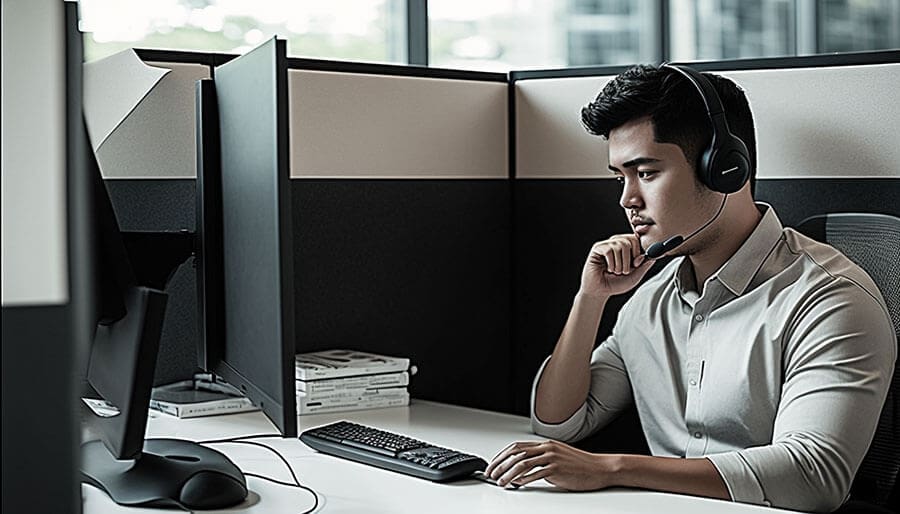 introvert facing his computer